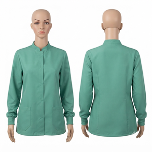 Chaqueta Médica Premium para Mujer, 180 GSM, Poliéster y Algodón, Manga Larga, Blanca, Negra, Azul Marino, Gris, con Logotipo Personalizado Bordado o Impreso en la Espalda - Product Image 6