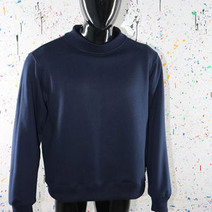 NAVY BLUE <b>Mock</b> <b>Neck</b> Sweatshirt 100% wide <b>neck</b> Sweatshirt Finer Threads - Product Image 1