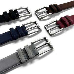 Cinturón de Cuero de Gamuza Premium para Hombre, Hebilla de Aleación Cepillada Clásica, Cinturón Casual para Vestir - Product Image 3
