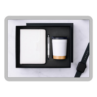 Set Regalo Promozionale per Ufficio in Pelle PU: Taccuino, Penna, Bicchiere con Stampa Digitale Personalizzata e Confezione Regalo