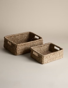 Set of 2 Seagrass <b>Rectangular</b> <b>Baskets</b> Handmade Storage <b>Basket</b> Wholesale eco-friendly Made in Vietnam - Product Image 1