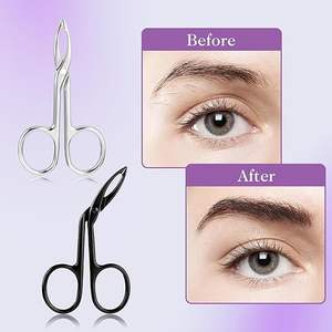 กรรไกรคีบคุณภาพสูงระดับมืออาชีพ ด้ามจับตรง ปลายแหลม สำหรับตกแต่งคิ้ว รูปทรงกรรไกร ใช้กำจัดขนบนใบหน้า - Product Image 2