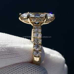 Anillo de Oro Blanco con Diamante Corte Marquesa para Mujer, Anillo de Compromiso de Lujo, Joyería de Boda y Aniversario, Regalo para Ella - Product Image 4