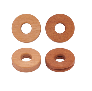 Lot de 3 emballages alimentaires créatifs en bois de hêtre et noyer en forme de beignet, personnalisables, pour la cuisine domestique - Product Image 3