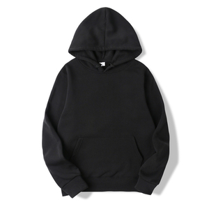 Sudadera con Capucha para Hombre, Color Sólido, Corte Regular, Felpa, Informal, Otoñal, con Bolsillo - Product Image 2