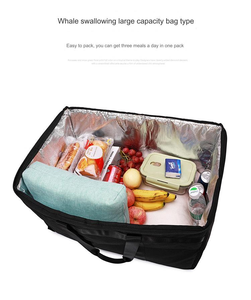 Bolsas de almuerzo plegables ecológicas de gran capacidad, personalizadas, de tela no tejida, con aislamiento térmico para entrega de alimentos, para hamburgueserías y cafeterías. - Product Image 5