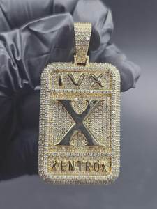 Pendentif personnalisé en argent sterling 925 plaqué or 18 carats avec moissanite taille brillant rond, style hip-hop, pour homme - Product Image 3
