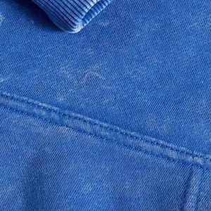 เสื้อฮู้ดดี้ผู้ชายสไตล์วินเทจฟอกสีลายกราฟิก ปักลายการ์ตูน  ผ้าฝ้าย 100% ไซส์ XL ซิปหน้า  งานปักแบบดิสเทรส  รับผลิตตามแบบ - Product Image 2