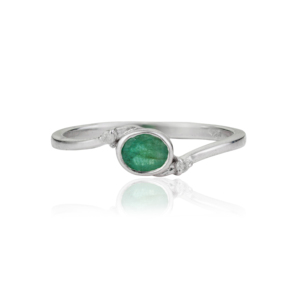 Elegant 925 Sterling <b>Silver</b> Natural <b>Emerald</b> Single Stone High Quality Fine Women's <b>Ring</b> May Birthstone Jewelry - Product Image 1