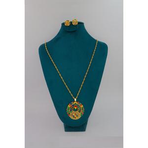 Collier avec boucles d'oreilles Parure de bijoux en laiton pur plaqué or Parure de bijoux collier design haute qualité pour les Émirats arabes unis - Product Image 5