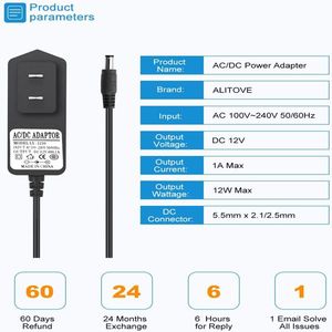 <b>12V</b> 1A <b>DC</b> Power Supply Adapter - Product Image 4