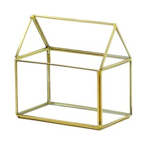 Terrarium en verre en forme de cabane pour plantes d'intérieur, idéal pour une décoration intérieure chaleureuse et une mise en valeur de table dans les espaces de vie. - Product Image 1
