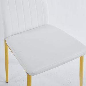 Ensemble de 4 chaises de salle à manger avec pieds dorés et assise blanche - Product Image 5