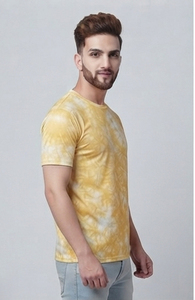 Camisetas Amarillas para Hombre con Efecto Desgastado por el Sol, Camiseta de Manga Corta con Cuello Redondo, Corte Regular, Estilo Casual Urbano, Camiseta Vintage con Lavado Ácido - Product Image 5