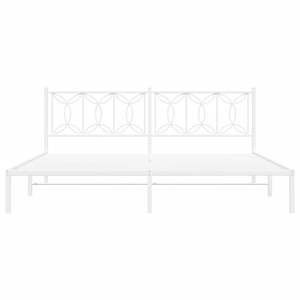 Cadre de lit complet en acier blanc moderne, lit en métal rectangulaire moderne - Product Image 4