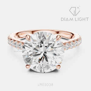 แหวนเพชรทรงกลม 4.00 กะรัต เพาะเลี้ยงในห้องปฏิบัติการ ตัวเรือนทองคำขาว 14K พร้อมใบรับรอง IGI สี F+ ความสะอาด VS+ แหวนหมั้นดีไซน์หรูหราแบบใหม่ - Product Image 3