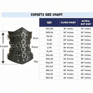 Black Leather <b>Waspie</b> Corset Adjustable Buckle Front Corset <b>Belt</b> with STEEL Hardware | High-Quality Wholesale Fashion Apparel - Product Image 5