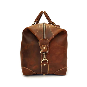 Men's Luxury Leather <b>Duffel</b> <b>Bag</b> with Polyester Lining Outdoor Travel Gym Sports Luggage Large Capacity Adjustable Shoulder Strap - Product Image 2