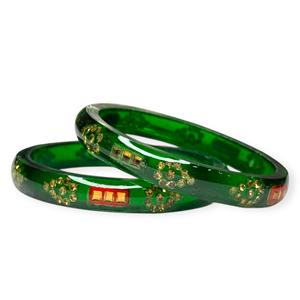 ชุดกำไลข้อมืออะคริลิคสีเขียวทรงมรกต ดีไซน์ใหม่ปี 2026 แฟชั่นเลียนแบบมุก ประดับด้วยอะคริลิคสีเขียวทันสมัย ชุบทอง เหมาะสำหรับงานแต่งงาน - Product Image 1