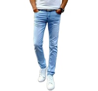 Latest Fashion Men's Denim Jeans Pant Classic Washed Mid Weight Breathable Eco-Friendly Straight Wholesale OEM Best Selling