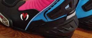 Bottes de moto en cuir véritable, hauteur cheville, bleu rose, fermeture éclair, résistantes à l'abrasion, toutes saisons, homme femme - Product Image 6
