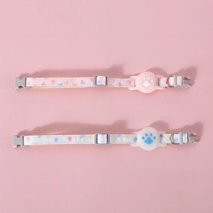 Nylon Pet Locator <b>Collar</b> Glow in The Dark Adjustable <b>Dog</b> Cat <b>Collar</b> Anti-Lost Accessories Tracker Protection <b>Pink</b> and White Pear - Product Image 2