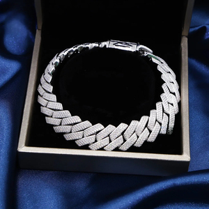 Custom 20mm 925 Silver Rhodium Plated Rose Gold Plated <b>Rope</b> <b>Chain</b> for Men Bezel Setting Moissanite Hip Hop Fine Necklace Gift - Product Image 4