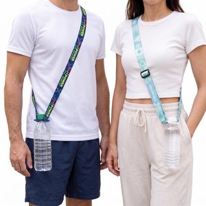 Correa ajustable para botella de agua con estampado personalizado, correa de poliéster para eventos, uso promocional y regalos. - Product Image 4