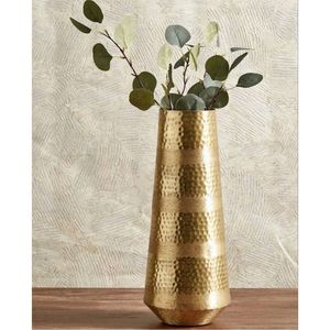 Handmade Antique Brass Metal <b>Vase</b> Hammered Gold Flower Pot Tabletop Centerpiece Decorative <b>Vases</b> for Living Room Modern Decor - Product Image 2