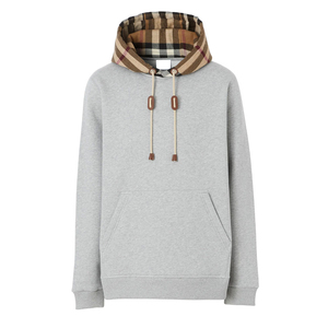 Men's Gray Hooded Anti-Wrinkle <b>Fleece</b> <b>Sweatshirt</b> with <b>Lined</b> Regular Fit Casual Knitted Polyester Pullover Autumn Wear - Product Image 1