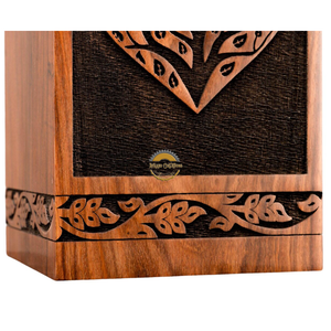 AYAANS Rosewood wooden Hand Carved Wooden Hot Selling cremation Urn Box for Adult Ashes Wholesale Cremation Urns (6X6X11)IN - Product Image 6