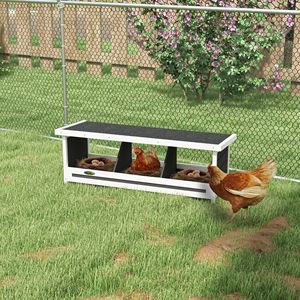 Pollaio Grigio con Tetto in Asfalto, Cassette per Nidificazione in Legno, Accessori per Gabbie di Animali fino a 3 Galline - Product Image 1