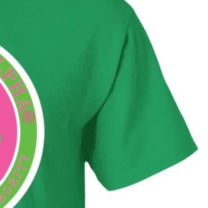 Camiseta Personalizada con Bordado Gráfico Verde para Mujer, Manga Corta, Cuello Redondo, Informal, con Diseño Bordado Circular, para Verano - Product Image 2