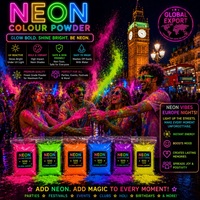 Poudres de couleur néon en sachets, forme rectangulaire, décorations de fête d'anniversaire en plastique réutilisable pour enfants, pour l'extérieur