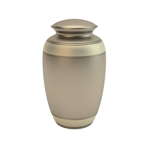 Urna Metálica Plateada Mate con Líneas Ranuradas Grabadas - 200 Cu In Artículos Funerarios para Adultos Directo de Fábrica - Product Image 1