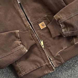 เสื้อฮู้ดซิปผู้ชาย พิมพ์ลายโลโก้คุณภาพสูง ปี 2026 ล้างสีแบบแอซิดวอช ผ้าฝ้ายวินเทจ ทรงโอเวอร์ไซส์ สตรีทแวร์ มีฮู้ด สไตล์ซันเฟด - Product Image 5