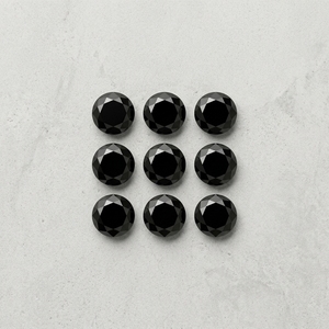Pierre précieuse naturelle calibrée en onyx noir facetté rond de 10 mm certifiée pour bagues et pendentifs - Product Image 3