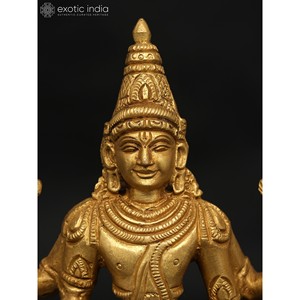 Escultura de latón hecha a mano de 7 pulgadas de Tirupati Balaji (Venkateshvara) hecha en India Pose de pie - Product Image 2