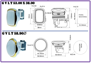 FRO-GVLT 71*71 bouton poussoir de machine, bouton poussoir d'arcade, bouton poussoir de jeu LED GVLT - Product Image 2