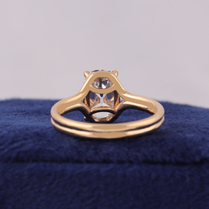 2 Carat Old Mine Cushion Cut Lab Diamond <b>Ring</b> Yellow Gold <b>Split</b> Shank IGI Certified Wedding Band - Product Image 4