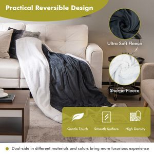 Plaid chauffant électrique Queen Size avec 10 niveaux de chaleur, en flanelle douce, portable, pour l'hiver, idéal pour l'hôpital, prise UK 220V - Product Image 6