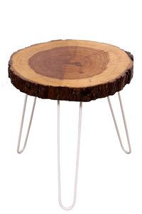 <b>Wood</b> <b>Slice</b> Side Table Hairpin Leg Bedside Coffee Table Modern Handmade Tabletop Installation Furniture for Living Room Bedroom - Product Image 4