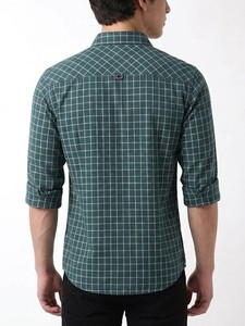 Camisa de Verano para Hombre Enovate, Casual, a Cuadros, Manga Larga, Cuello Camisero, Cierre de un Botón, Algodón Transpirable, Tejido - Product Image 3