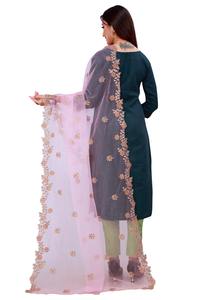 Magnifique dupatta en tissu filet indien pakistanais, broderie fantaisie, pour mariage, décontracté, traditionnel, pour femmes et filles. - Product Image 5