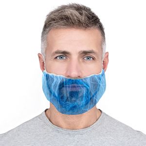 18 pollici blu usa e getta barba pacchetto 1000 fasce elastiche in polipropilene traspirante barba coperture per la cottura di cibo posate - Product Image 1