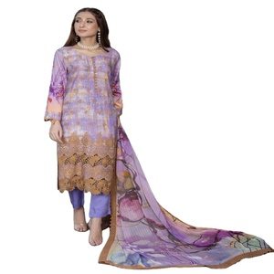 Vestidos cosidos al por mayor pakistaníes trajes de 3 piezas de viscosa de marca originales de Dr Haris ropa india y pakistaní para mujer Kurti - Product Image 1
