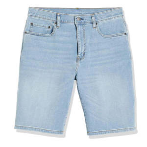 Shorts en jean délavé pour homme, coupe droite, taille mi-haute, décontracté, été, tissu en coton respirant avec poches - Product Image 5