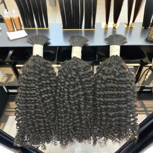 Extensiones de cabello indio al por mayor, 100% mechones de cabello humano Remy, pelo de templo indio Virgen sin procesar de La India - Product Image 2