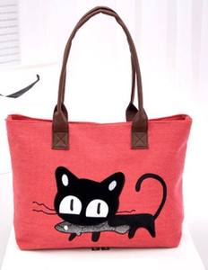 Canvas Tote <b>Bag</b> <b>Medium</b> <b>Size</b> Brown Handles Breakfast Coffee Cup Print Daily Use Shopping <b>Bag</b> - Product Image 3
