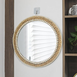 Espejo de pared redondo de ratán - Product Image 2